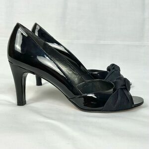 Stuart Weitzman Black Patent Leather Pumps Heels Sz 7.5 Business Dressy